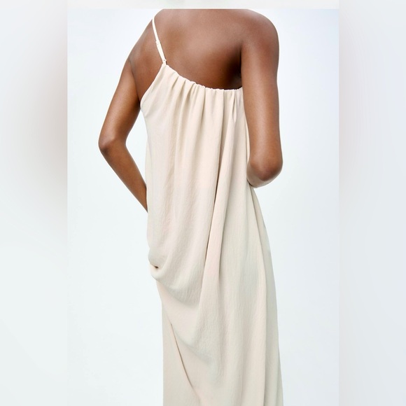 NWT ZARA ASYMMETRIC MIDI DRESS SIZE LARGE. SO CUTE! - Picture 2 of 8